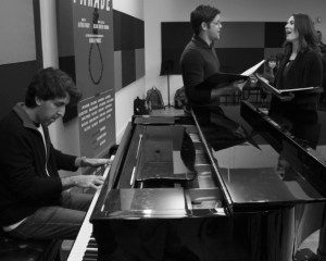 Jeremy Jordan and Laura Benanti Rehearse for Jason Robert Brown's <em>Parade</em> Concert