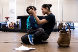 Eva Noblezada, Alistair Brammer, and Company Rehearse for Broadway's <em>Miss Saigon</em>