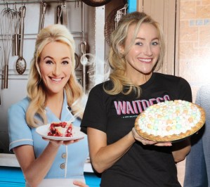 Betsy Wolfe Helps <em>Waitress</em> Unveil New Diner-Themed Theater Facade