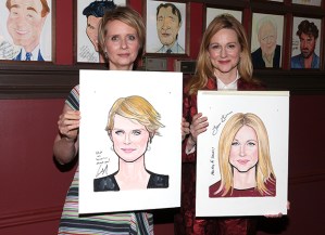 Laura Linney and Cynthia Nixon Receive Sardi's Portraits