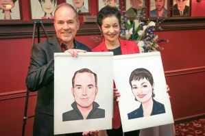 Lynn Ahrens and Stephen Flaherty Receive Sardi's Portraits