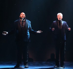 <em>American Idol</em>'s Ruben Studdard and Clay Aiken Bring Holiday Cheers to Broadway