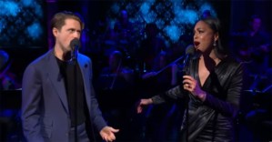 Aaron Tveit and Karen Olivo Sing "Your Song" on <em>The Late Show</em>