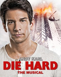 Andy Karl and Cate Blanchett in <em>Die Hard The Musical: Merry Christmas, Motherf*cker</em>