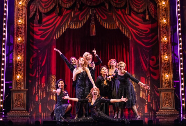 Bernadette Peters, Lea Salonga, and the company of <i>Stephen Sondheim's Old Friends</i> at the Ahmanson Theatre (© Matthew Murphy)